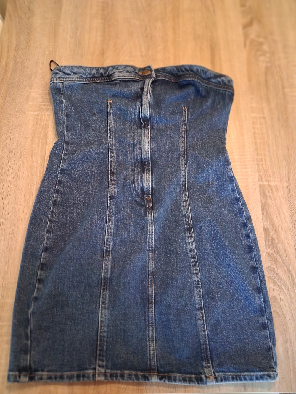 Lee Strapless Indigo Denim Mini Dress